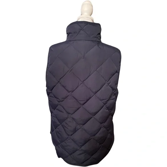 J. Crew Navy Blue Down Filled Quilted Puffer Vest Size Medium - Picture 3 of 10